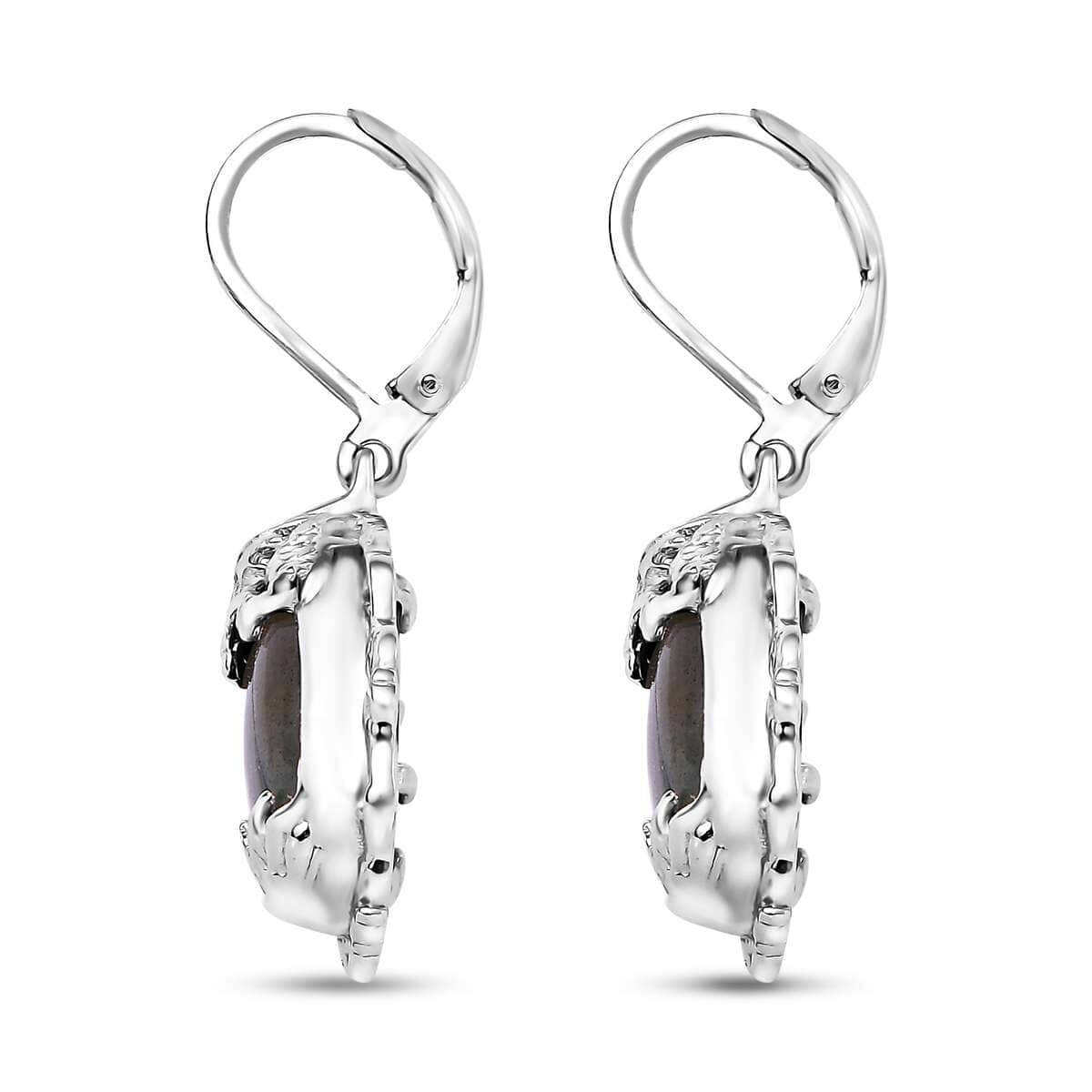 Karis Malagasy Labradorite 13.65 ctw Dragon Earrings in Platinum Bond image number 4