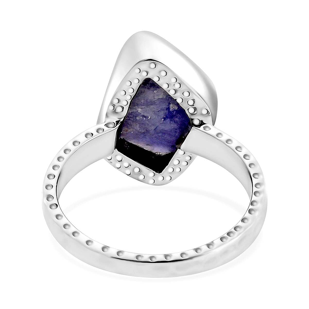 D'Joy Artisan Crafted Rough Cut Tanzanite 9.10 ctw Men's Ring in Sterling Silver (Size 10.0)