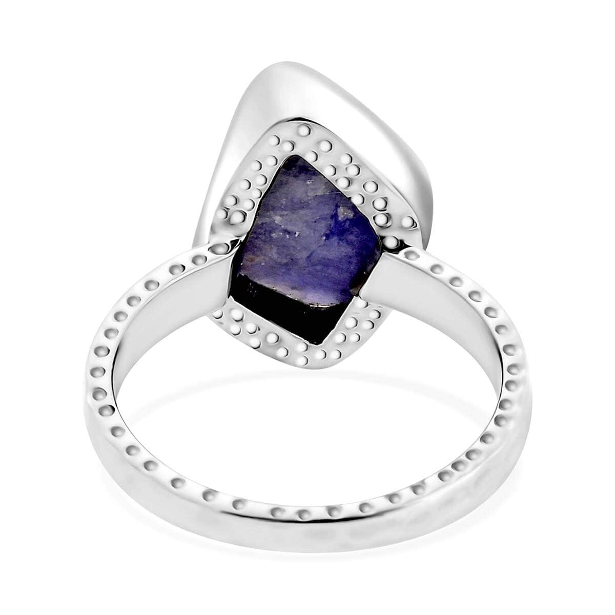 Artisan Crafted Rough Cut Tanzanite 9.10 ctw Men's Ring in Sterling Silver (Size 10.0) image number 4