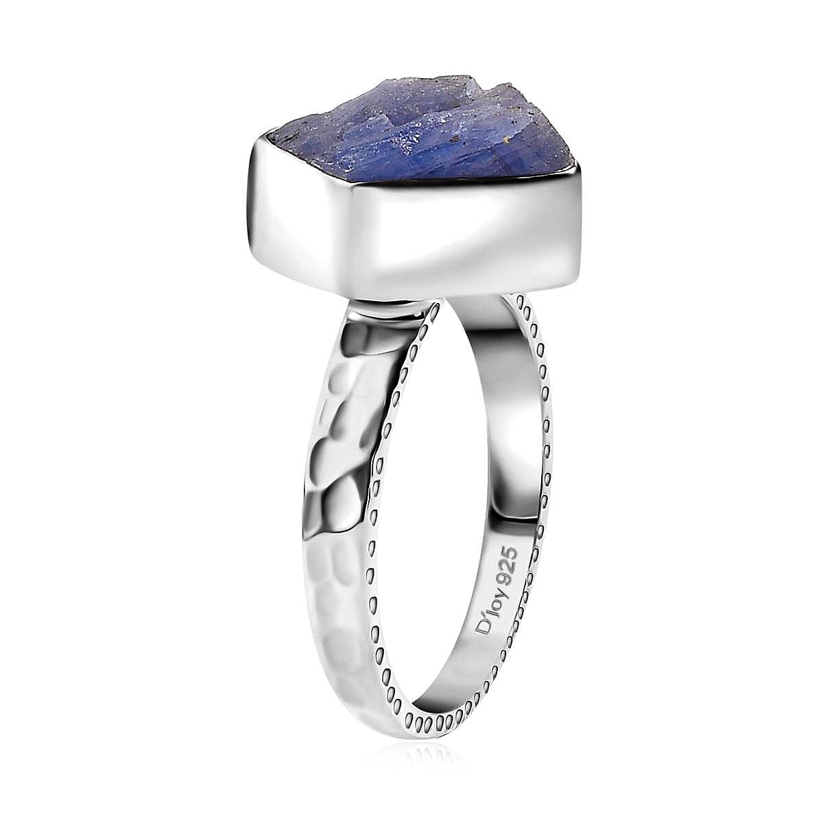 D'Joy Artisan Crafted Rough Cut Tanzanite 9.10 ctw Men's Ring in Sterling Silver (Size 11.0) image number 3