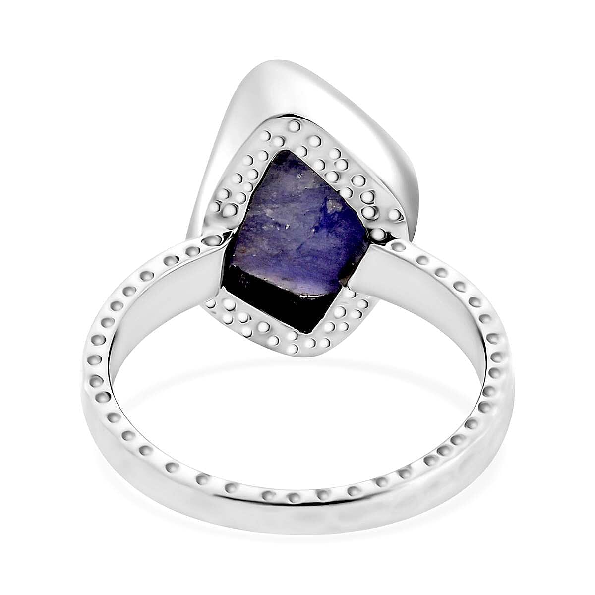 D'Joy Artisan Crafted Rough Cut Tanzanite 9.10 ctw Men's Ring in Sterling Silver (Size 11.0) image number 4