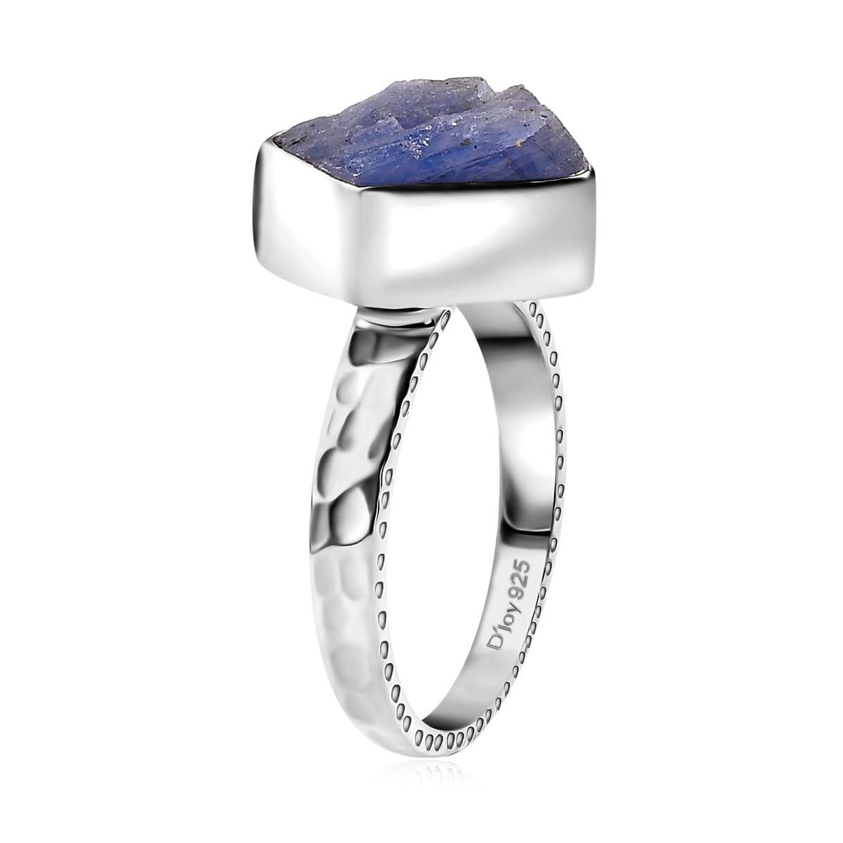 Artisan Crafted Rough Cut Tanzanite 9.10 ctw Men's Ring in Sterling Silver (Size 12.0) image number 3