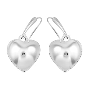 Heart Dangle Earrings in Sterling Silver 8 Grams
