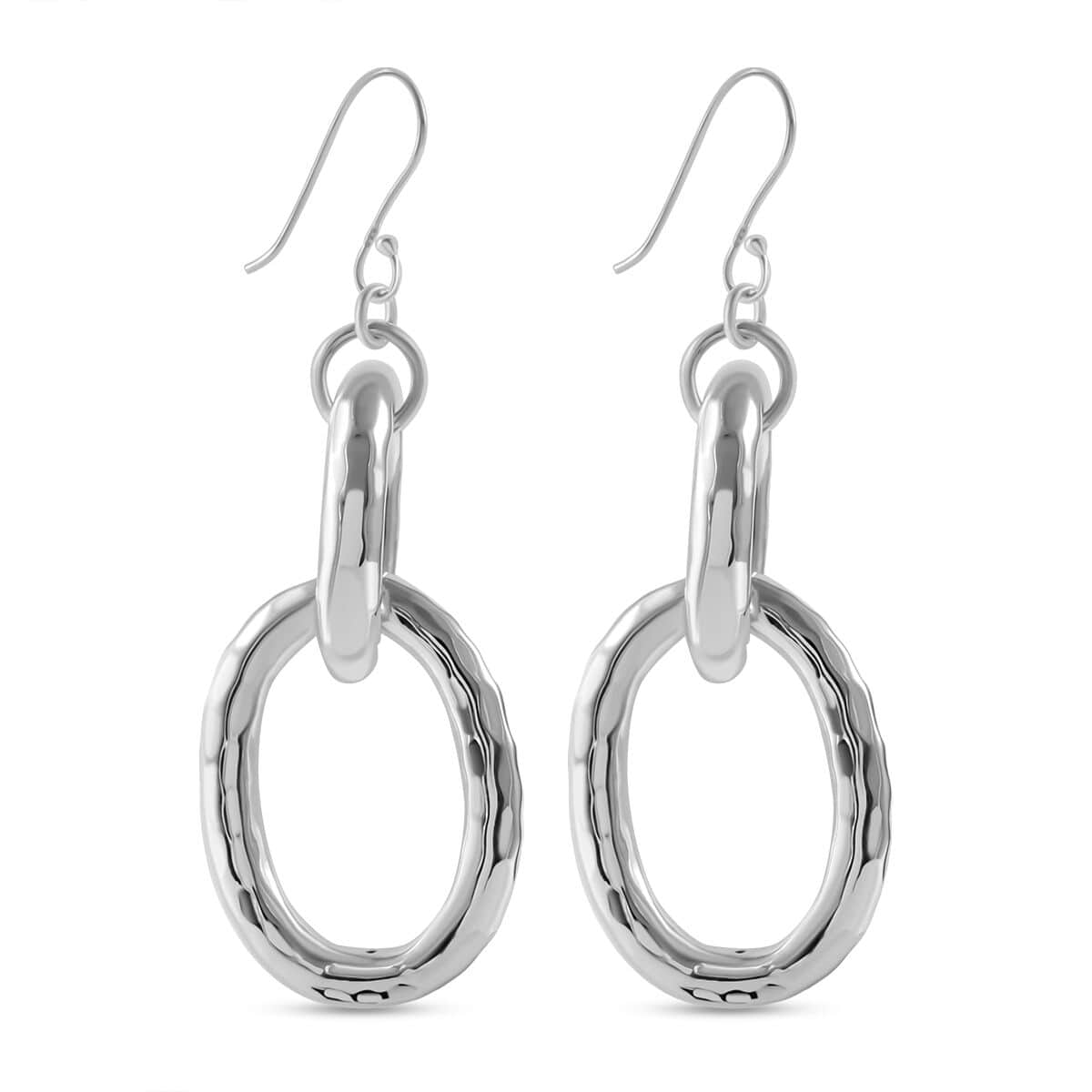 Oval Dangle Earrings in Sterling Silver 10 Grams image number 0