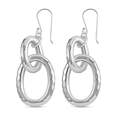Oval Dangle Earrings in Sterling Silver 10 Grams