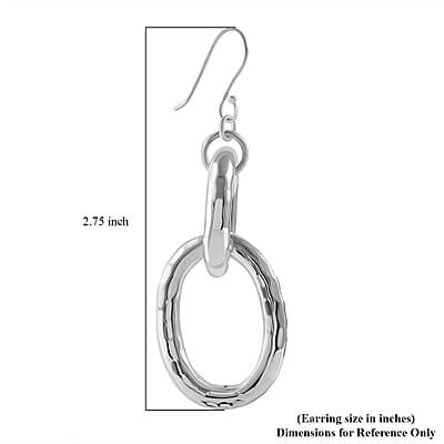 Oval Dangle Earrings in Sterling Silver 10 Grams