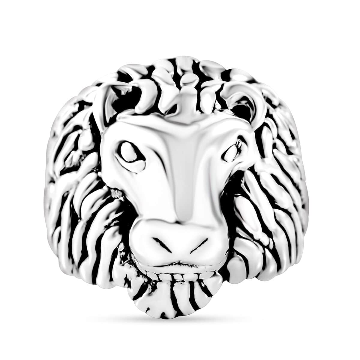 Sterling Silver Lion Head Ring (Size 10.0) 7.5 Grams image number 0