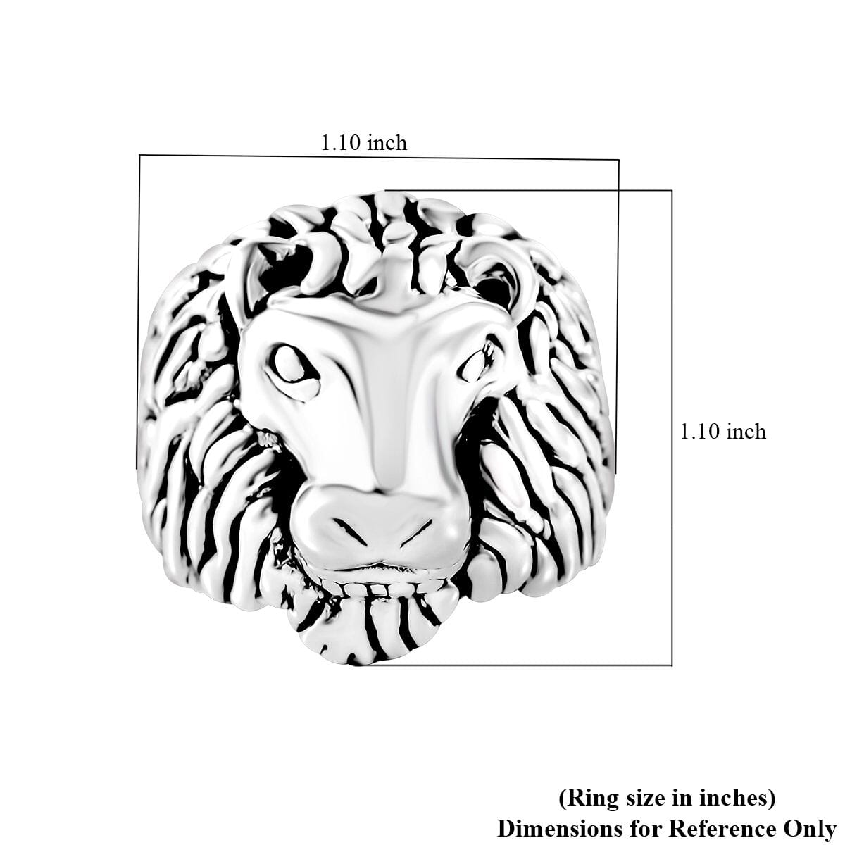 Sterling Silver Lion Head Ring (Size 7.0) 7.5 Grams image number 5