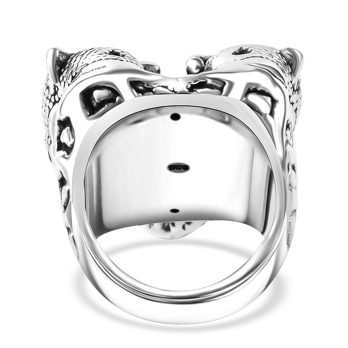 Sterling Silver Three Cheetah Head Ring (Size 7.0) 10 Grams image number 3