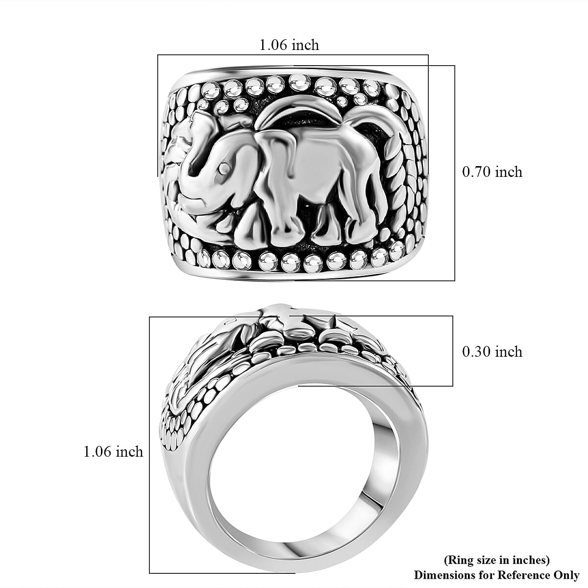 Sterling Silver Elephant Ring (Size 5.0) (5.50 g) image number 4