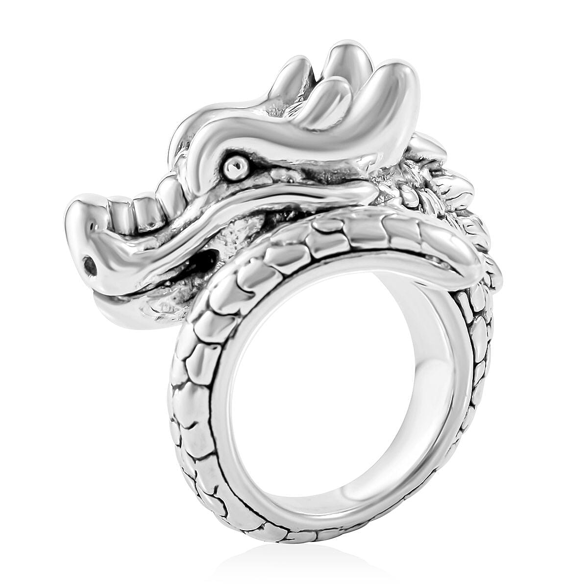 Sterling Silver Dragon Ring (Size 8.0) 7 Grams image number 2