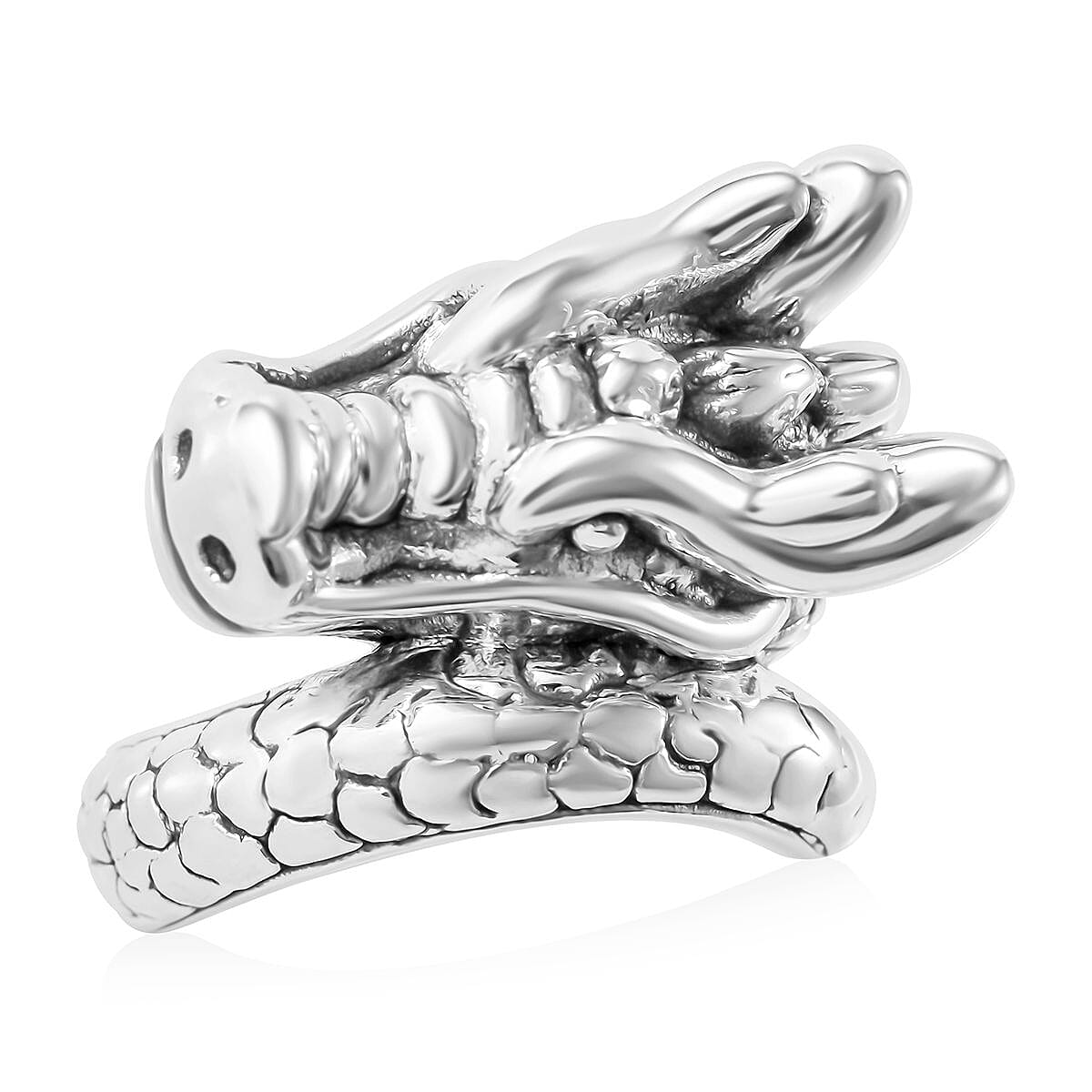 Sterling Silver Dragon Ring (Size 9.0) 7 Grams image number 0
