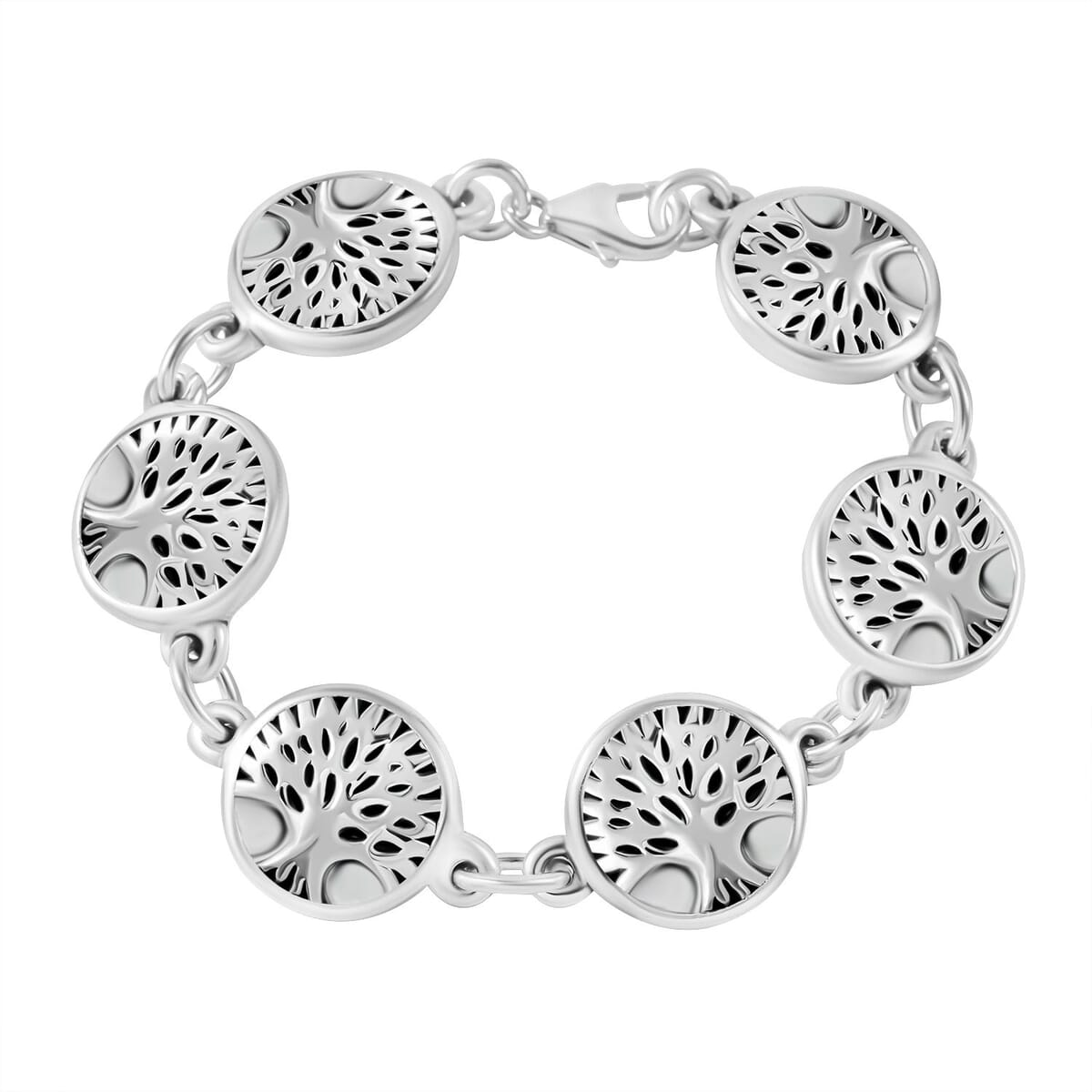 Sterling Silver Tree of Life Bracelet (6.50 In) 13.44 Grams image number 0