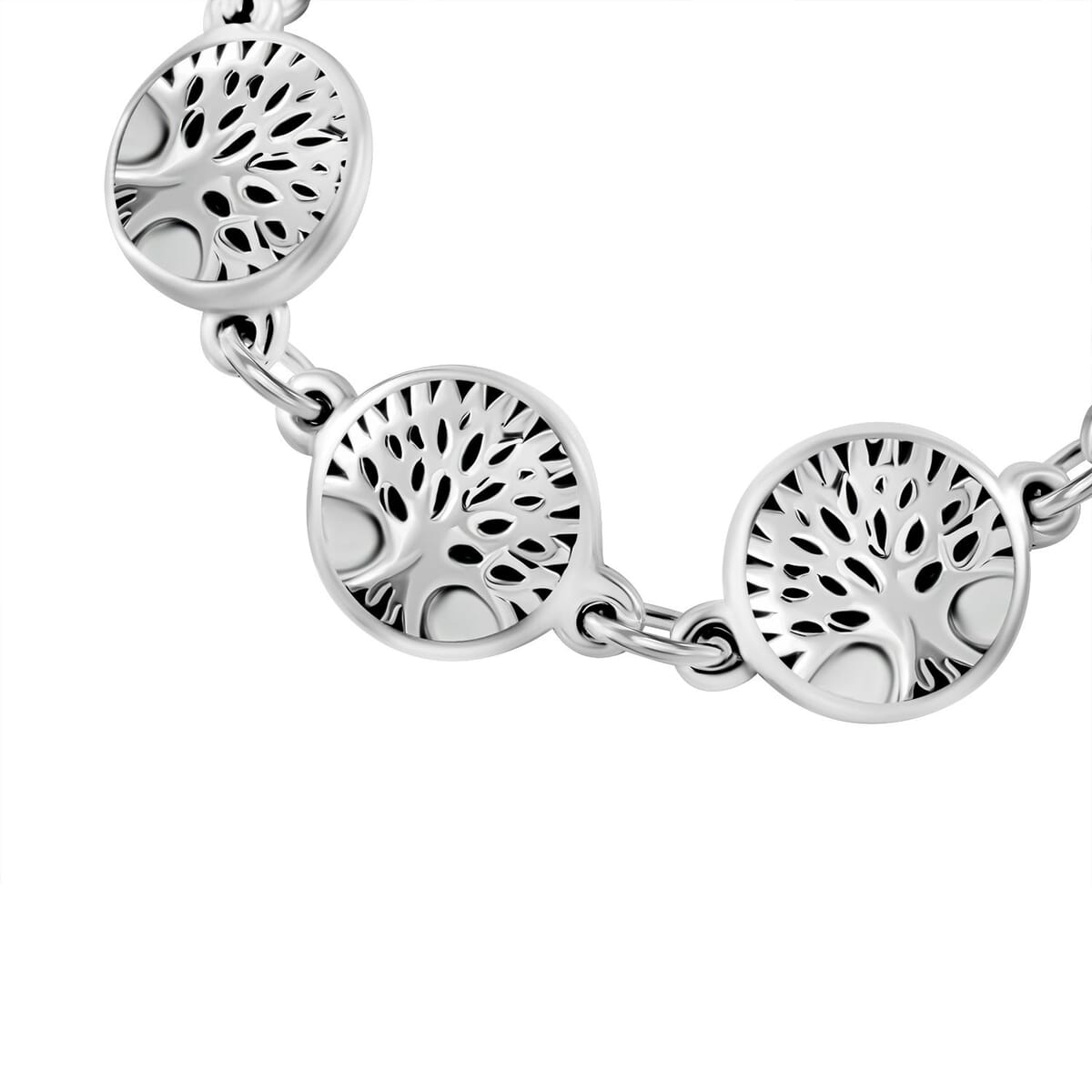 Sterling Silver Tree of Life Bracelet (6.50 In) 13.44 Grams image number 1