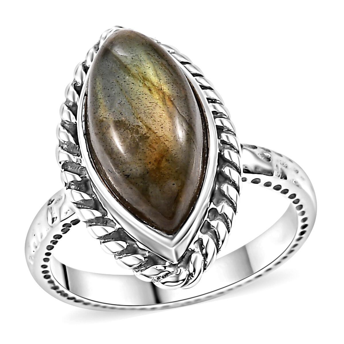 Artisan Crafted Malagasy Labradorite 4.00 ctw Ring in Sterling Silver (Size 8.0) image number 0