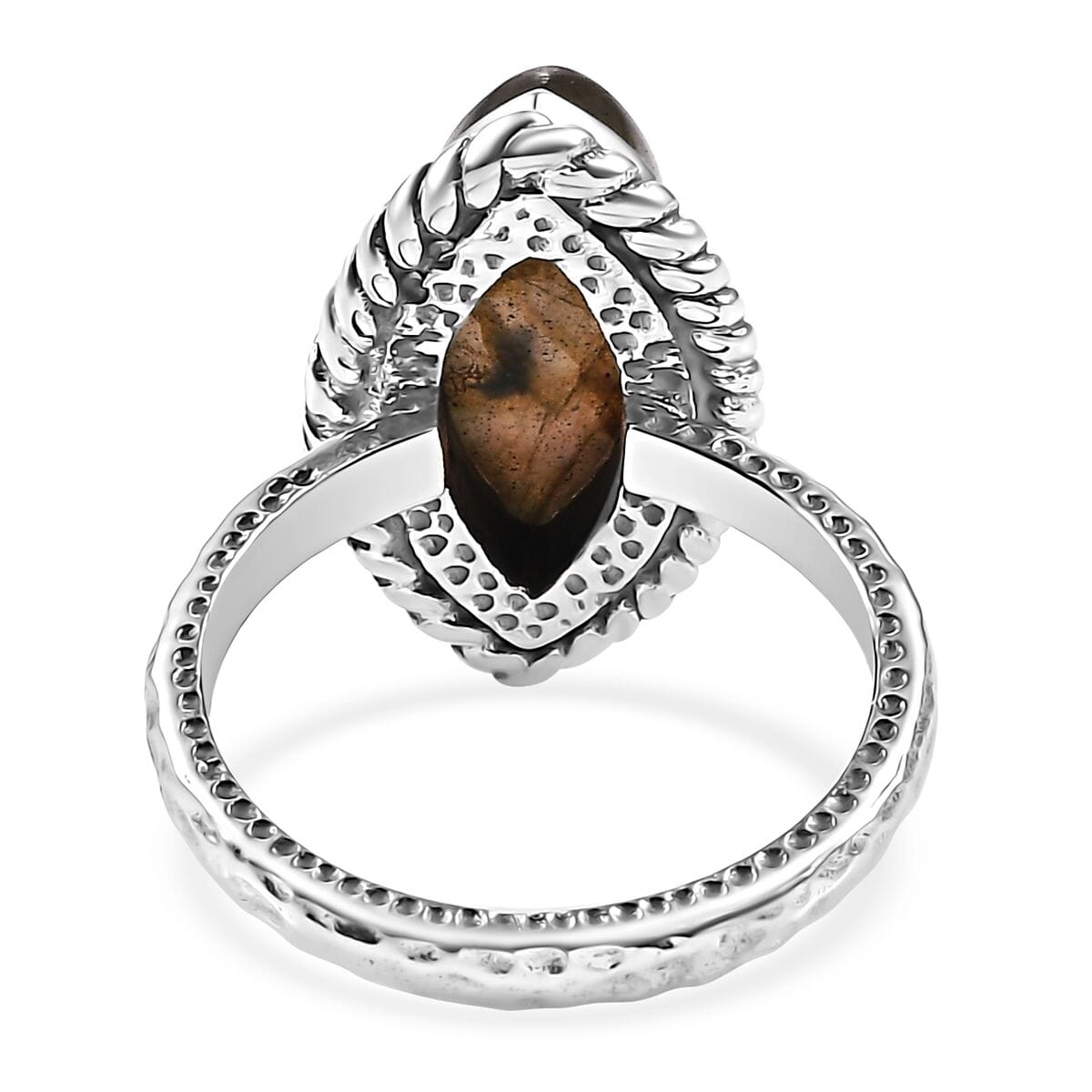 Artisan Crafted Malagasy Labradorite 4.00 ctw Ring in Sterling Silver (Size 8.0) image number 4