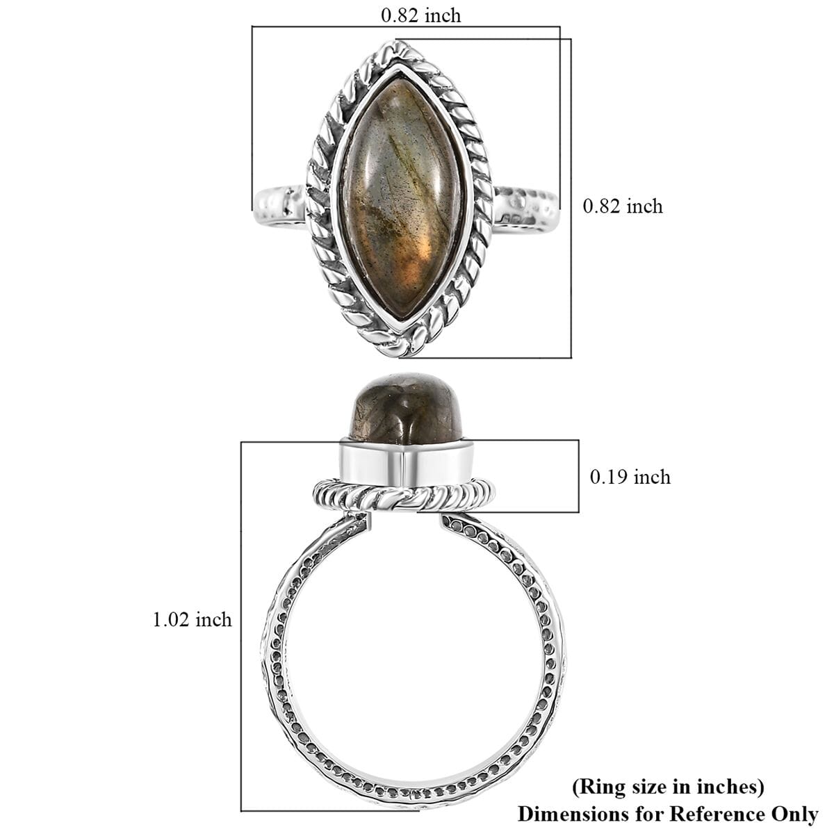 Artisan Crafted Malagasy Labradorite 4.00 ctw Ring in Sterling Silver (Size 8.0) image number 5