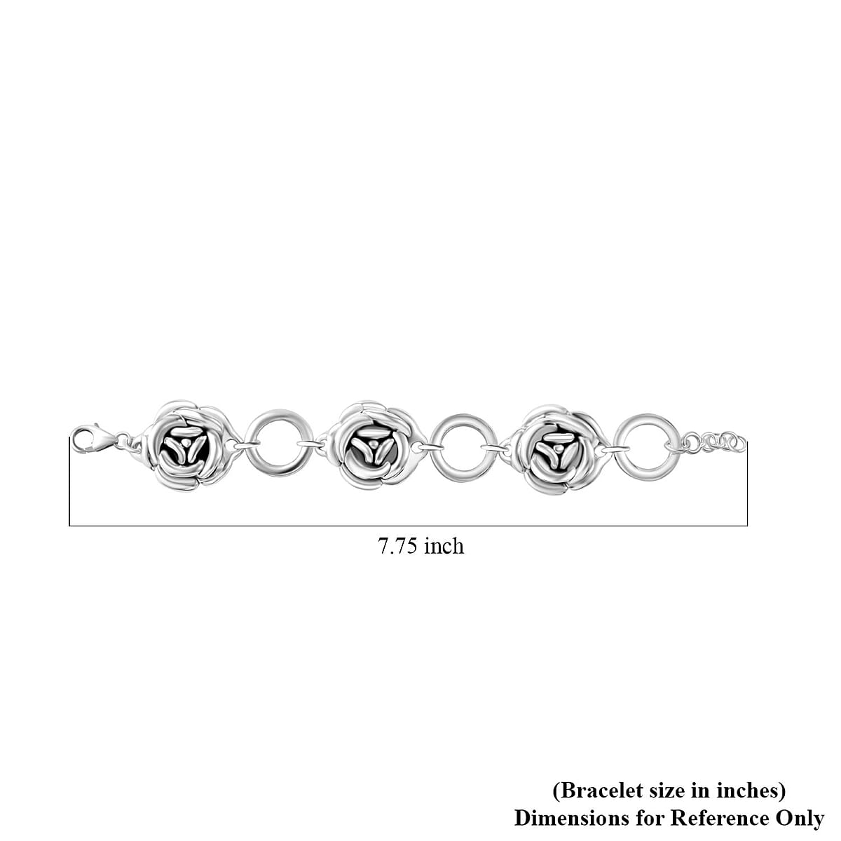 Sterling Silver Floral Bracelet (7.25 In) 24.21 Grams image number 3