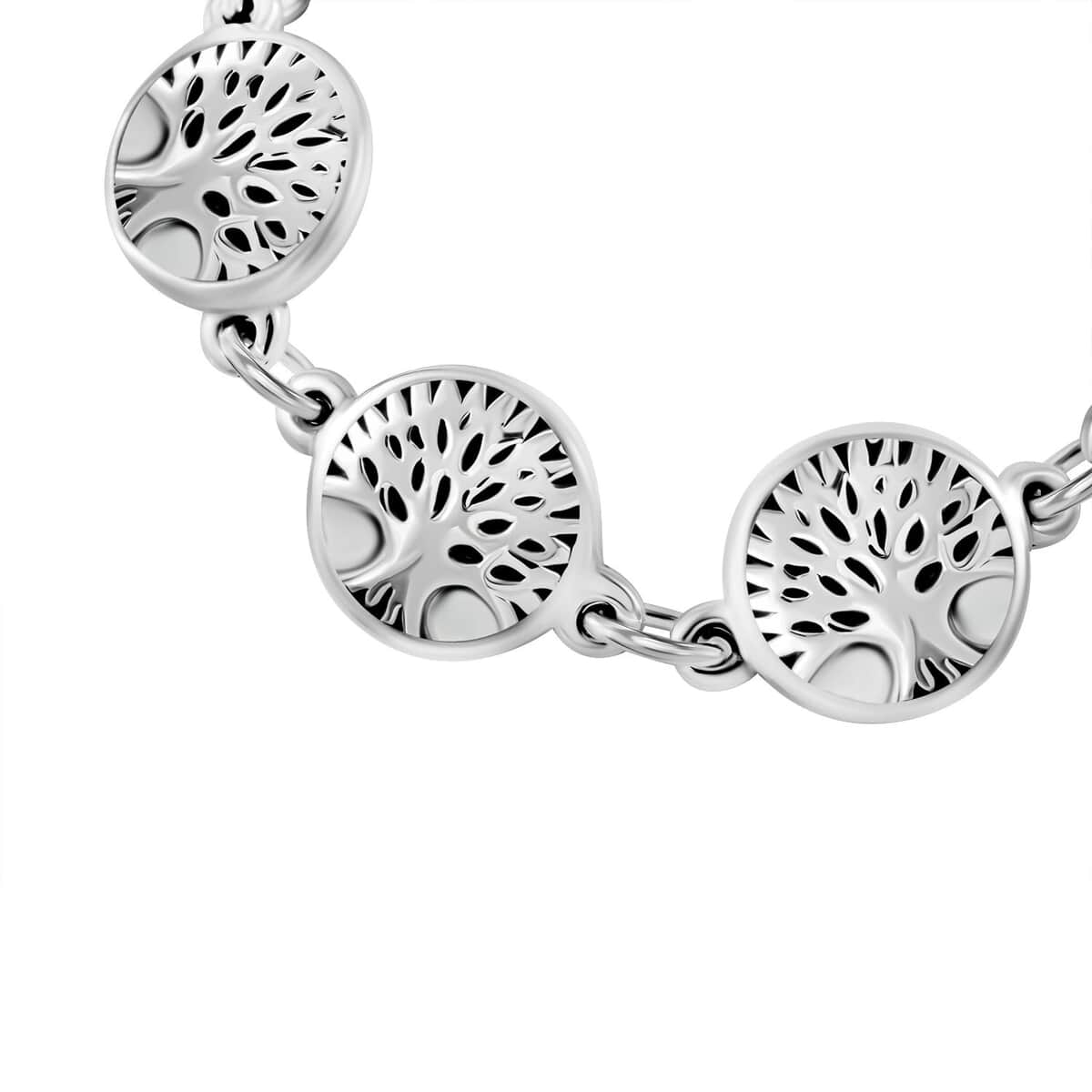 Sterling Silver Tree of Life Bracelet (7.25 In) 15.04 Grams image number 1