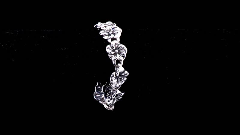 Sterling Silver Rose Bracelet (6.50 In) (16.76 g)