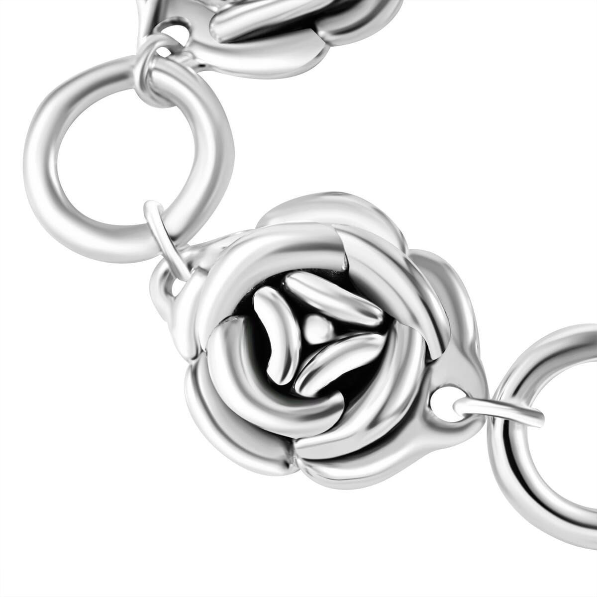 Sterling Silver Floral Bracelet (8.00 In) 25.23 Grams image number 1