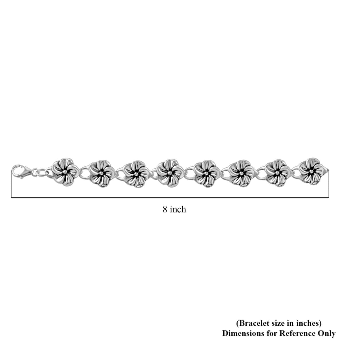 Sterling Silver Floral Bracelet (8.00 In) 19.14 Grams image number 3