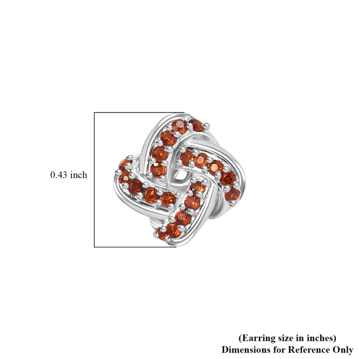 Mozambique Garnet 0.50 ctw Knot Stud Earrings in Rhodium Over Sterling Silver image number 5