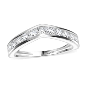 D'Joy Simulated Diamond 1.15 ctw Wishbone Ring in Sterling Silver (Size 10.0)