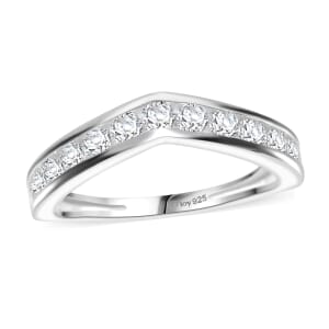 D'Joy Simulated Diamond 1.15 ctw Wishbone Ring in Sterling Silver (Size 7.0)