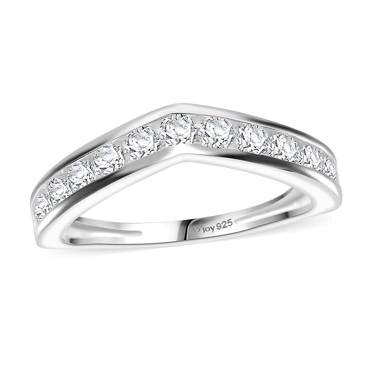 D'Joy Simulated Diamond 1.15 ctw Wishbone Ring in Sterling Silver (Size 8.0) image number 0