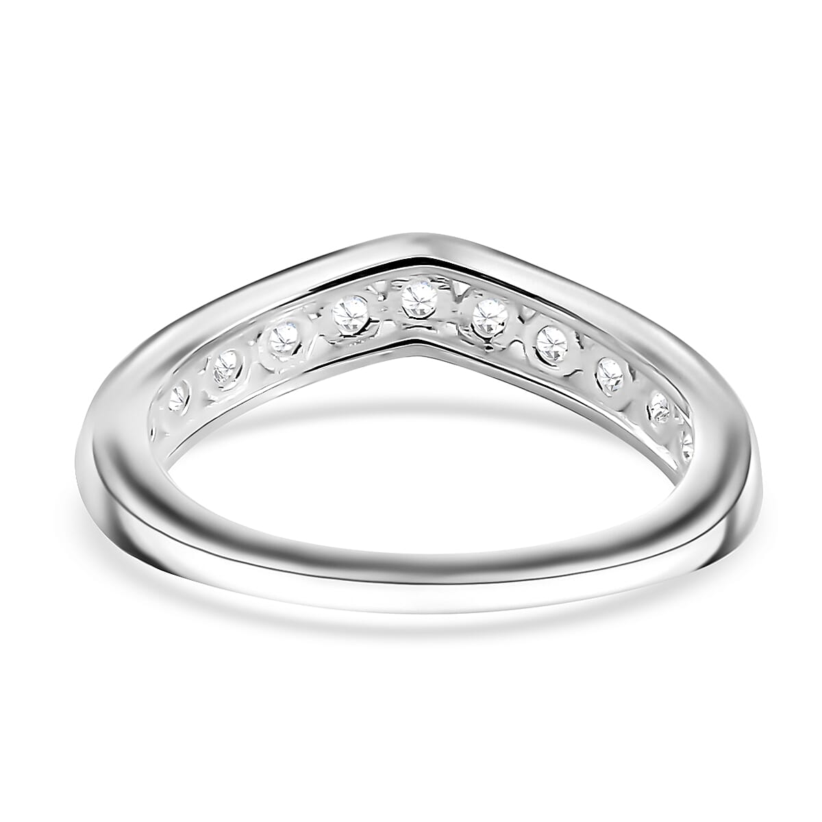 D'Joy Simulated Diamond 1.15 ctw Wishbone Ring in Sterling Silver (Size 8.0) image number 4