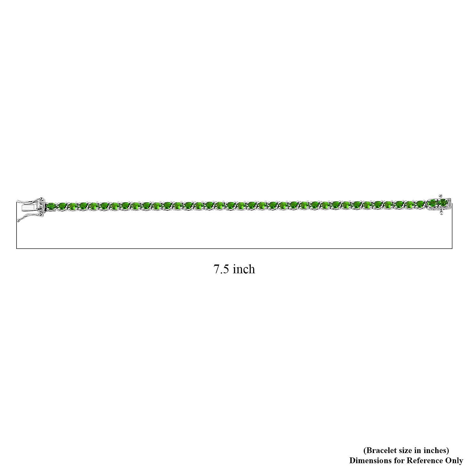 Chrome Diopside 6.60 ctw Tennis Bracelet in Rhodium Over Sterling Silv (6.50 In)