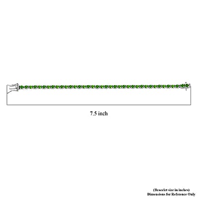 Chrome Diopside 6.60 ctw Tennis Bracelet in Rhodium Over Sterling Silv (6.50 In)