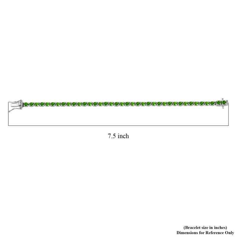 Chrome Diopside 6.60 ctw Tennis Bracelet in Rhodium Over Sterling Silv (6.50 In)