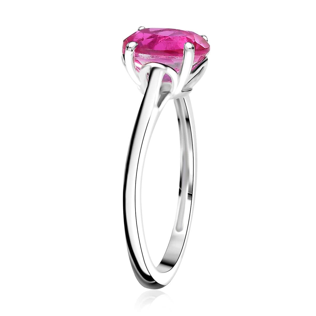 Radiant Orchid Quartz (Triplet) 1.40 ctw Ring in Sterling Silver (Size 10.0)  image number 3