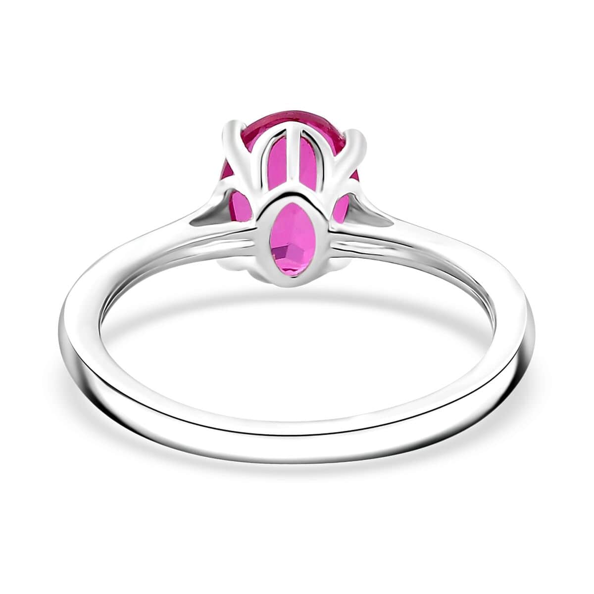 Radiant Orchid Quartz (Triplet) 1.40 ctw Ring in Sterling Silver (Size 10.0)  image number 4