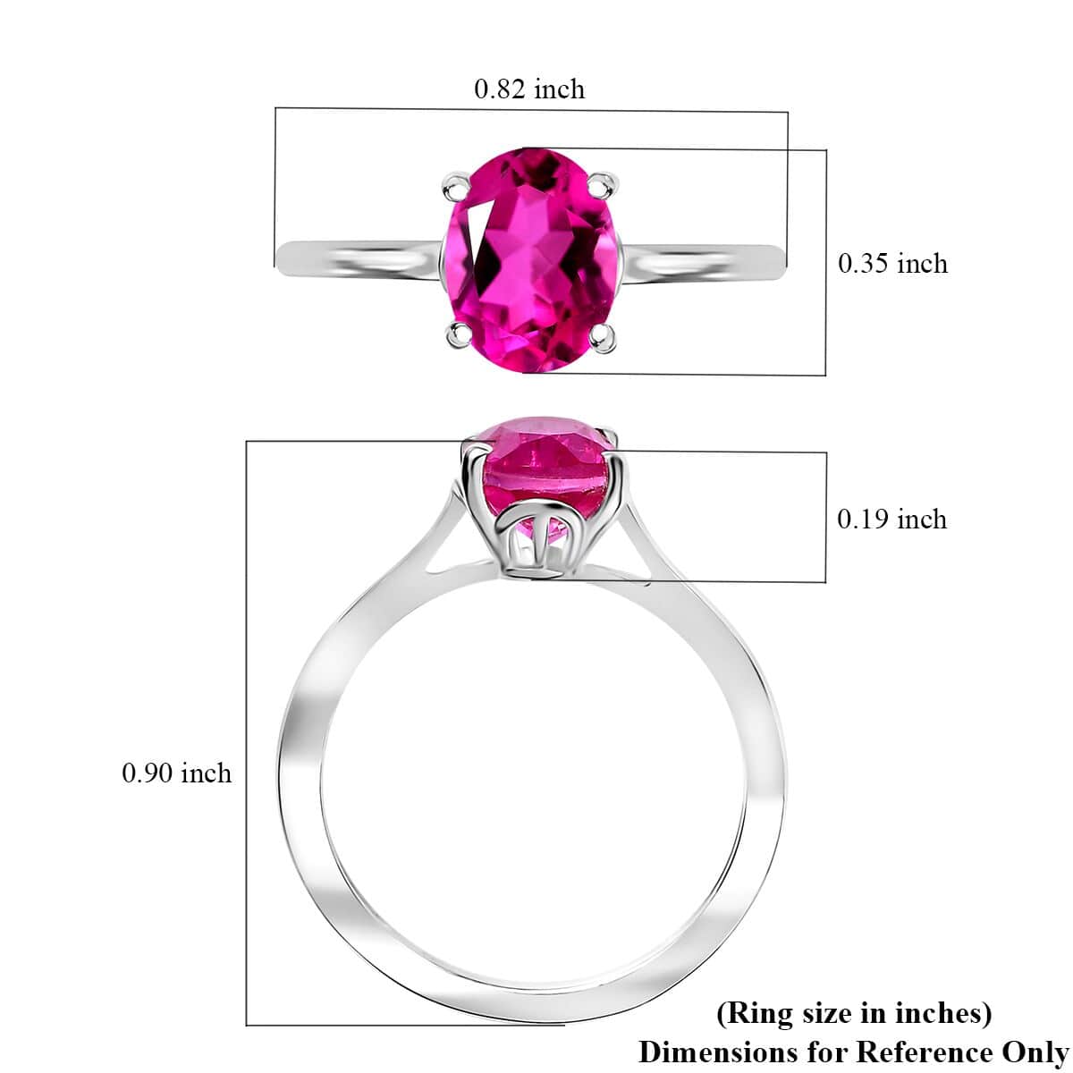 Radiant Orchid Quartz (Triplet) 1.40 ctw Ring in Sterling Silver (Size 10.0)  image number 5