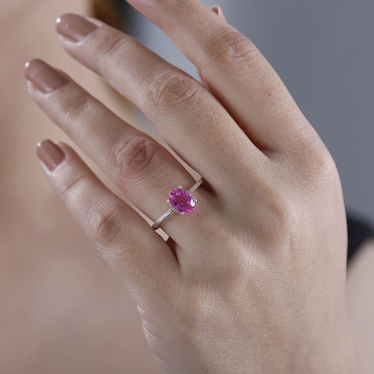 D'Joy Radiant Orchid Quartz (Triplet) 1.40 ctw Ring in Sterling Silver (Size 9.0) image number 2