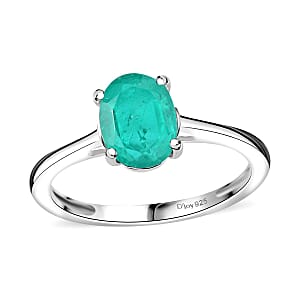 D'Joy Emeraldine Quartz (Triplet) 1.65 ctw Ring in Sterling Silver (Size 7.0)