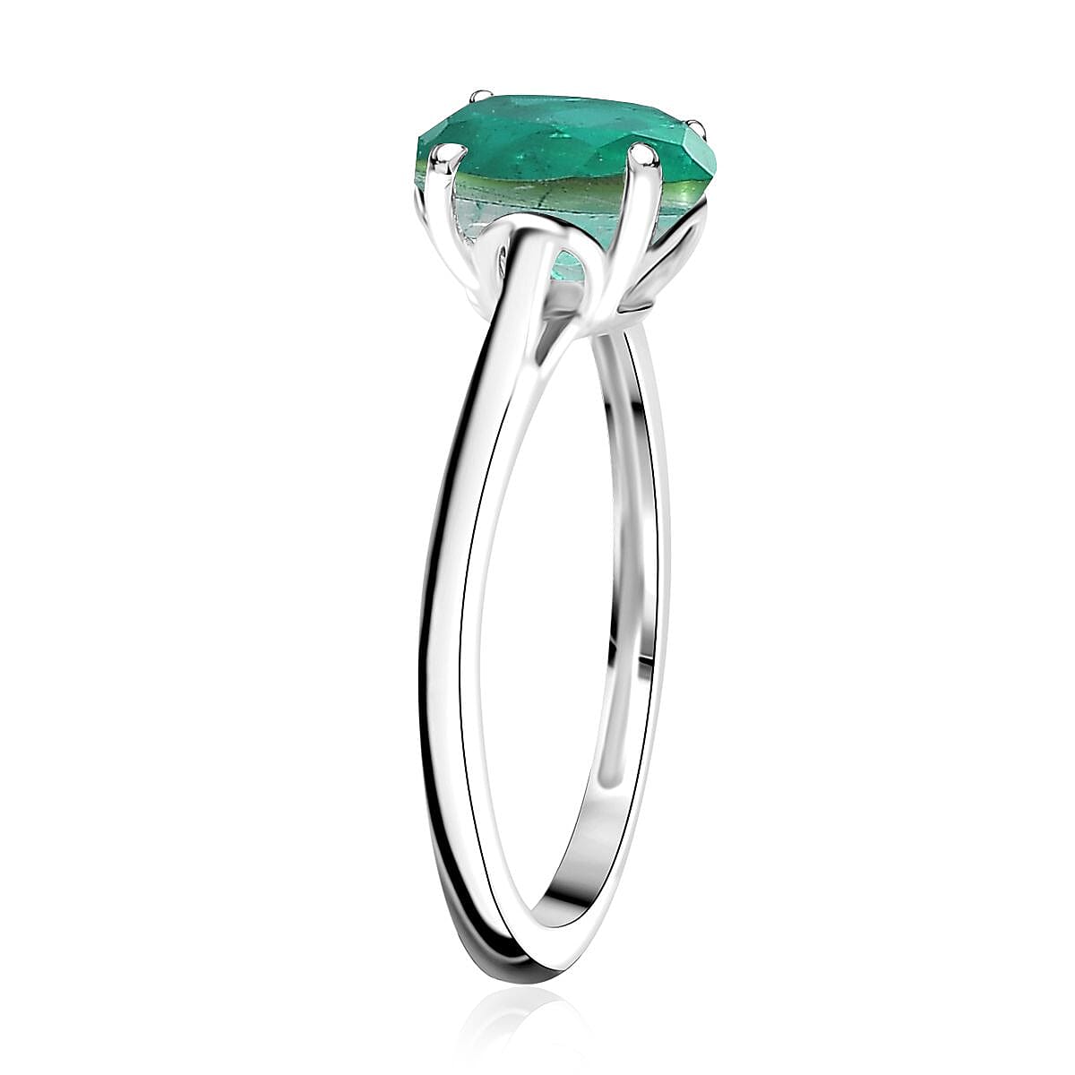 D'Joy Emeraldine Quartz (Triplet) 1.65 ctw Ring in Sterling Silver (Size 9.0) image number 3