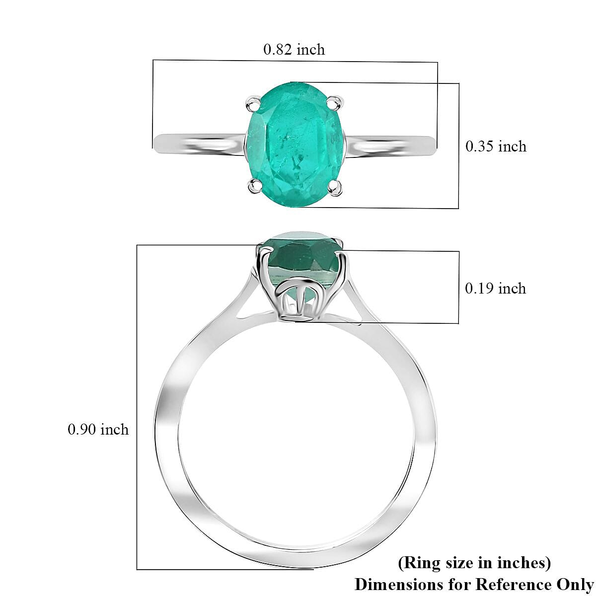 D'Joy Emeraldine Quartz (Triplet) 1.65 ctw Ring in Sterling Silver (Size 9.0) image number 5