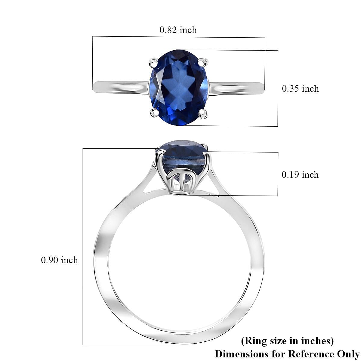 D'Joy Ceylon Blue Quartz (Triplet) 1.50 ctw Ring in Sterling Silver (Size 10.0) image number 5