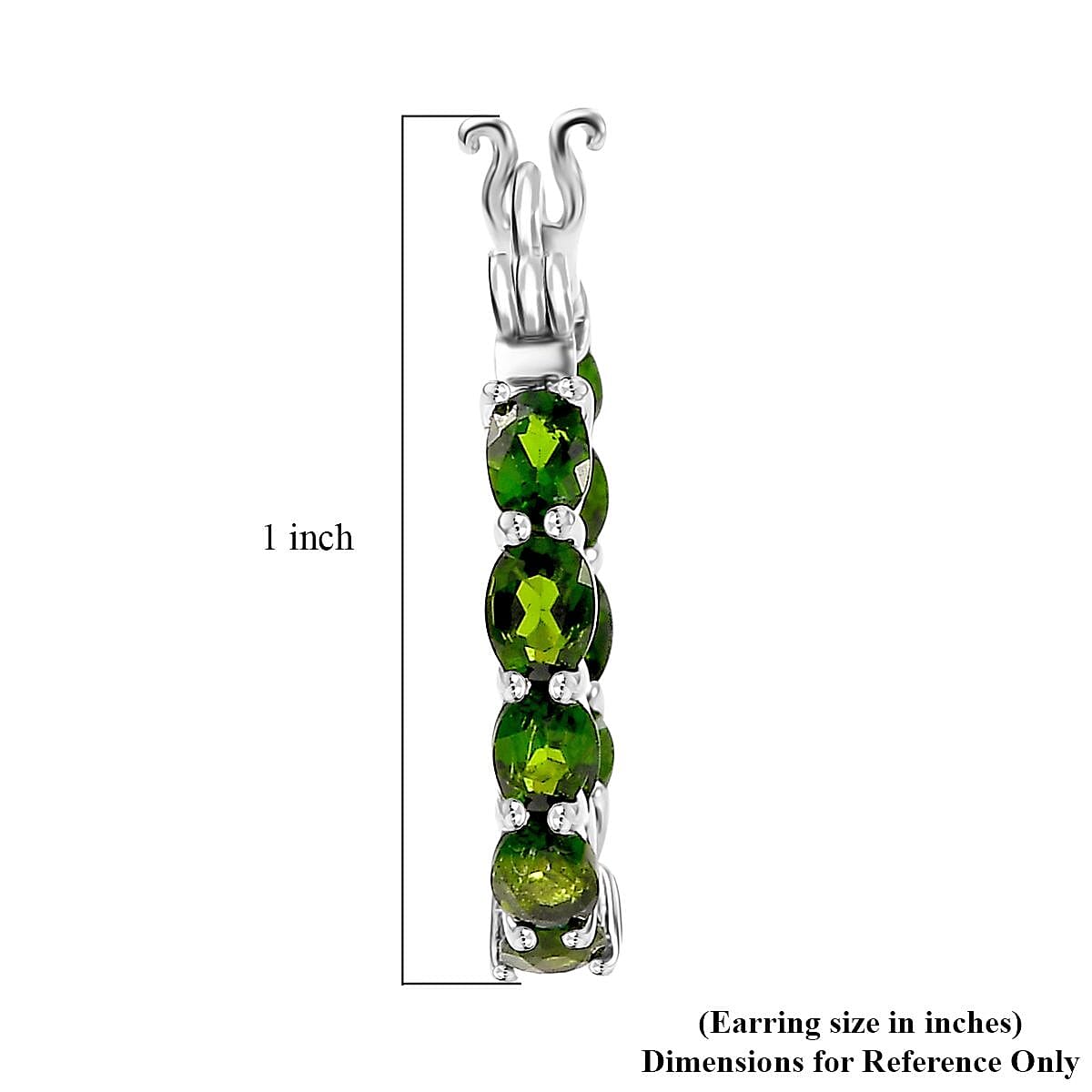 D'Joy Chrome Diopside 3.65 ctw Inside Out Hoop Earrings in Rhodium Over Sterling Silver