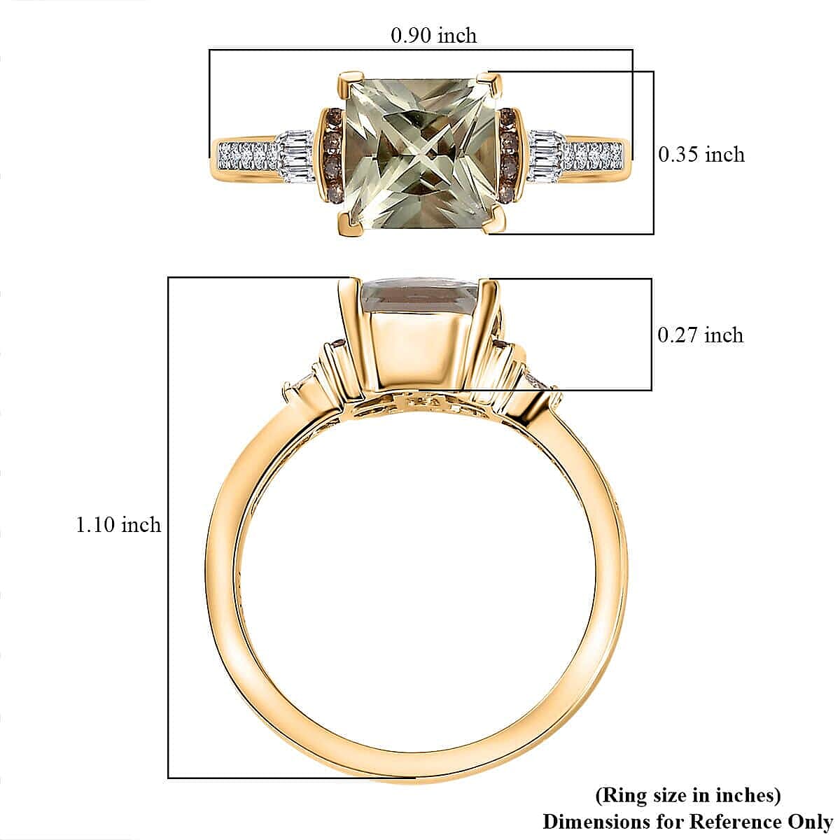 Luxoro AAA Turkizite, I2 Natural Champagne and White Diamond 2.10 ctw Vintage Ring in 14K Yellow Gold (Size 5.0) image number 5