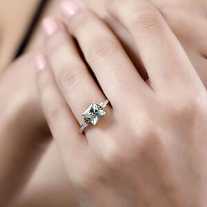 Luxoro AAA Turkizite, I2 Natural Champagne and White Diamond 2.10 ctw Vintage Ring in 14K Yellow Gold (Size 9.5)