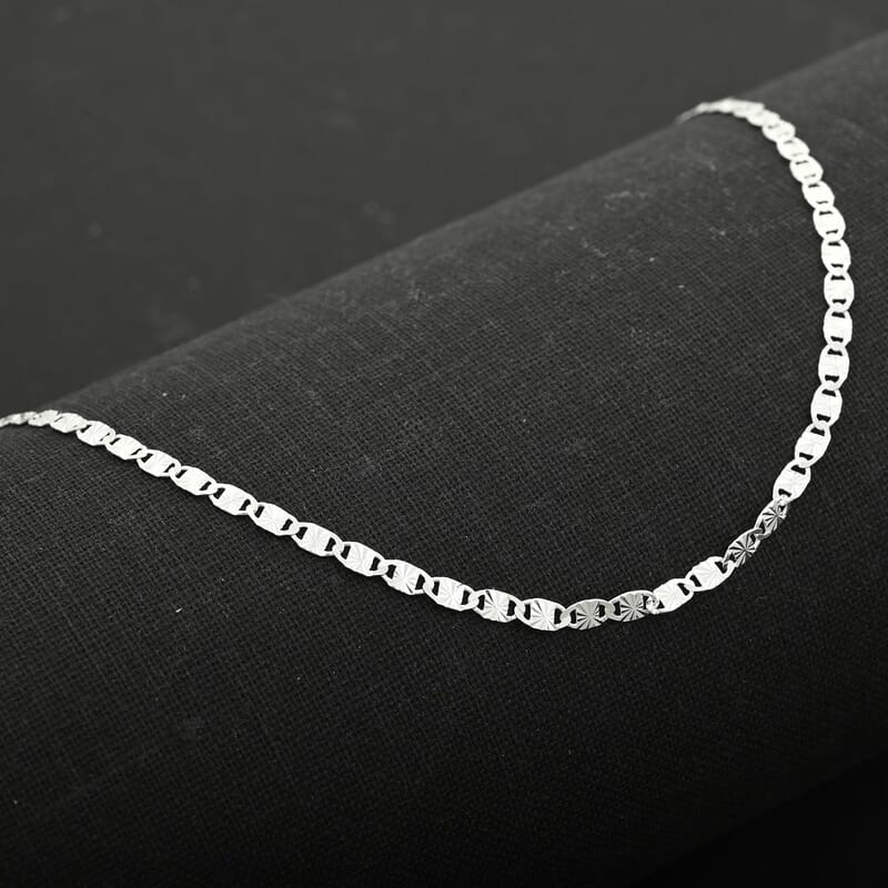 Anchor Chain Necklace in Sterling Silver 20 Inches 3 Grams