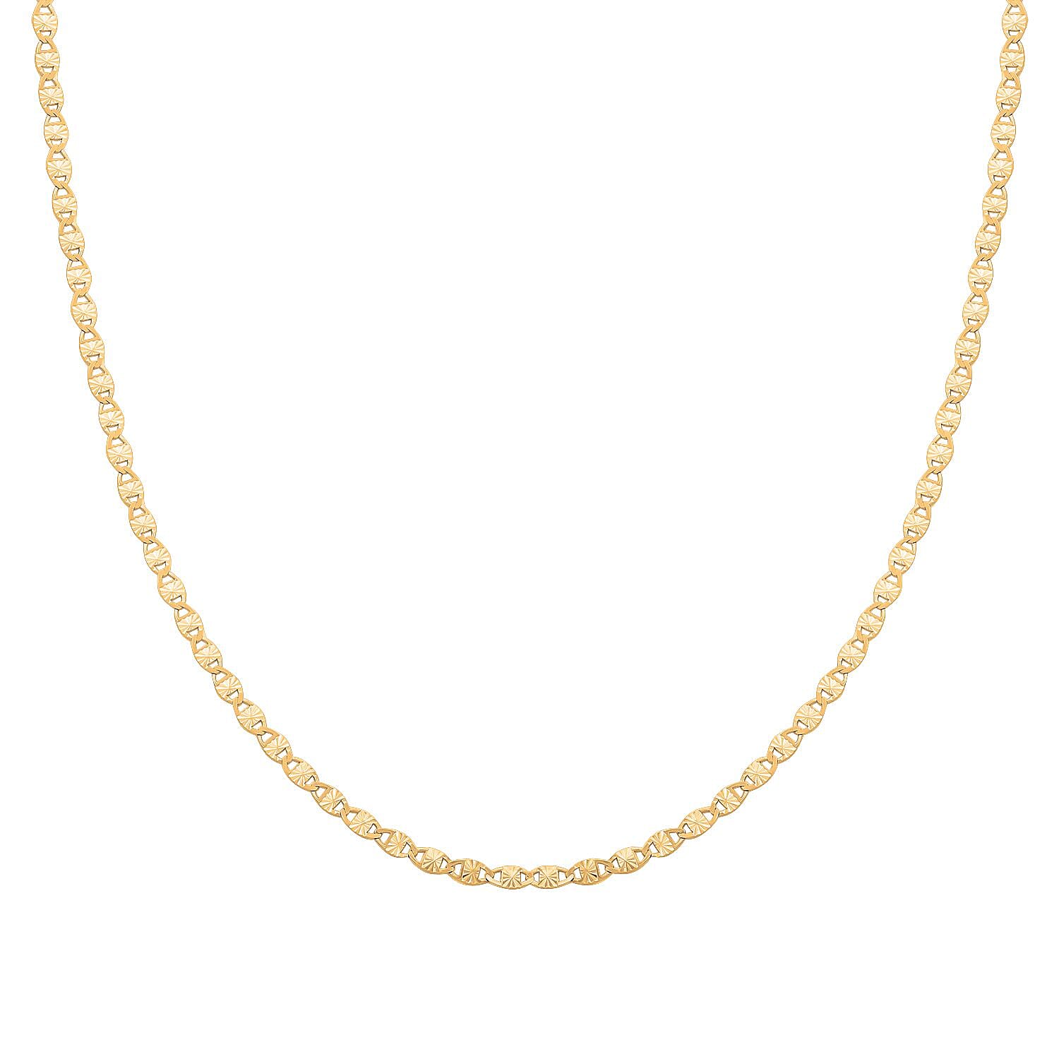 Chain Necklace in 14K Yellow Gold Over Sterling Silver 20 Inches 3 Grams