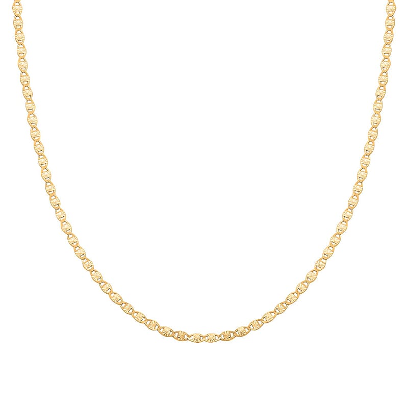 Chain Necklace in 14K Yellow Gold Over Sterling Silver 20 Inches 3 Grams