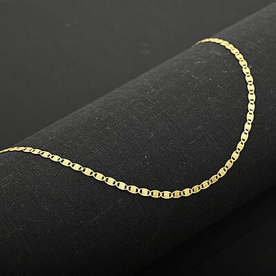 Chain Necklace in 14K Yellow Gold Over Sterling Silver 20 Inches 3 Grams