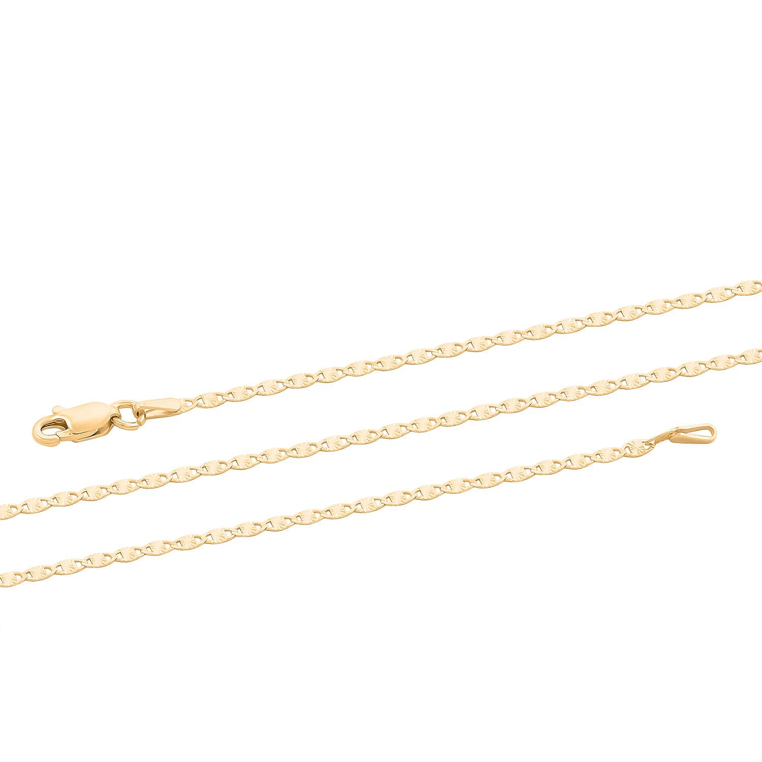 Chain Necklace in 14K Yellow Gold Over Sterling Silver 20 Inches 3 Grams